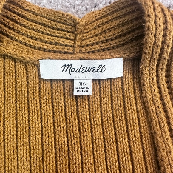 Madewell Open Cardigan with Pockets Mustard Yellow - Picture 3 of 11
